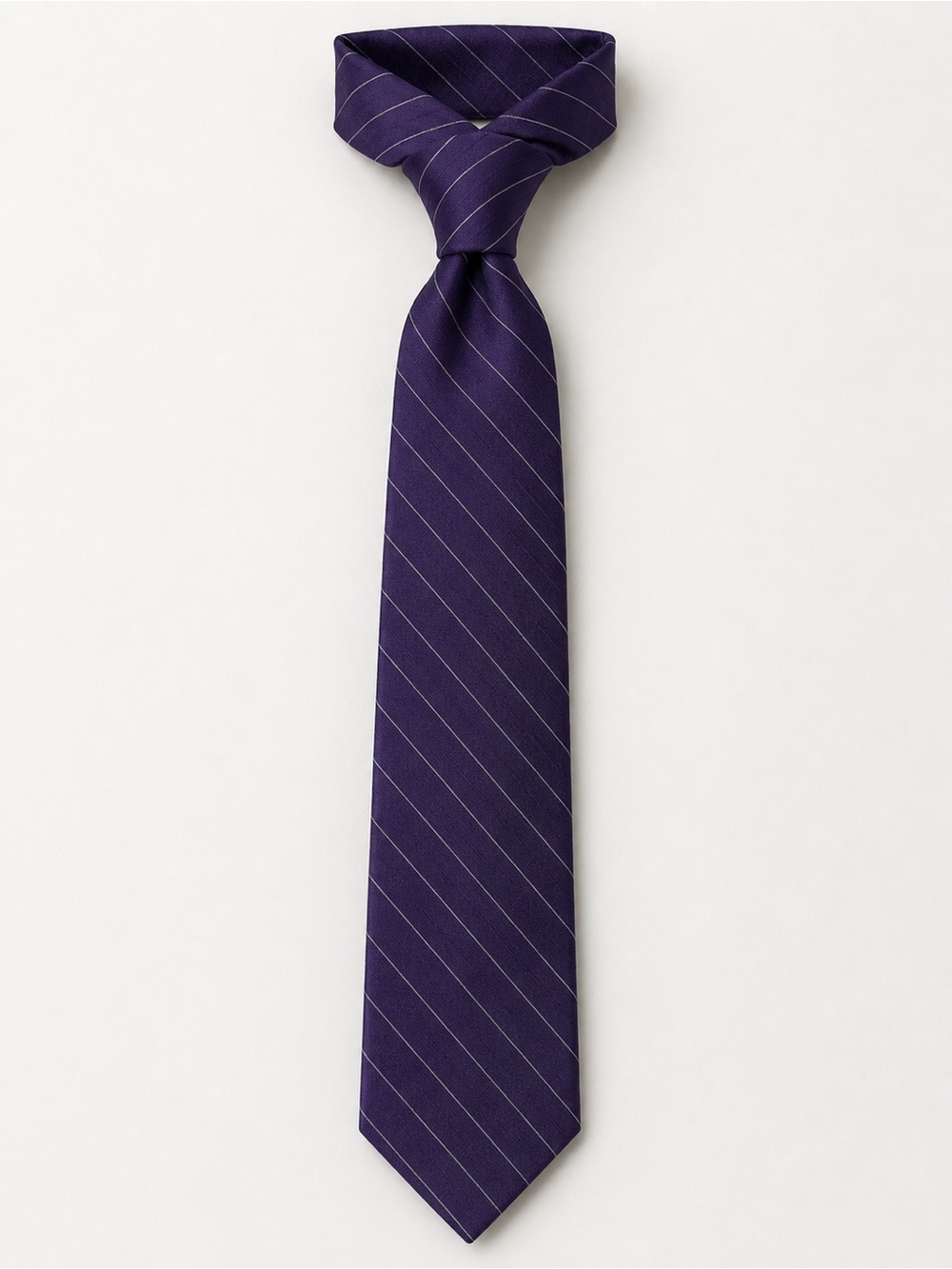100% Silk Extra Long Calvin Klein Purple Pinstripe Men's Tie